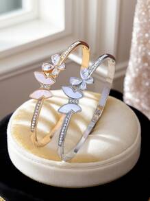 New Fashion Shinny Zirconia Shell Butterfly With Full Rhinestone Bracelet For Party Gift