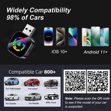 2 In 1 Mini Wireless CarPlay & Android Auto Wireless Adapter, Wireless Car Screen Adapter :Easily Upgrade Wired CarPlay To Unwired Connection, Includes USB-A To USB-C Dongle, Plug & Play For IOS 10 And Above,Fits CarPlay-Enabled Cars - Q1AS - View 7