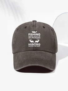 1 Stück Unisex Retro Hirsch & Buchstaben Bedruckter Baseballcap, atmungsaktiv, minimalistisches, personalisiertes Design geeignet für Outdoor-Sport, Wandern, Alltag, verstellbare Größe, modisches vielseitiges Geschenk für Feiertage