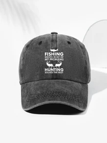 1 Stück Unisex Retro Hirsch & Buchstaben Bedruckter Baseballcap, atmungsaktiv, minimalistisches, personalisiertes Design geeignet für Outdoor-Sport, Wandern, Alltag, verstellbare Größe, modisches vielseitiges Geschenk für Feiertage