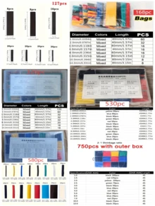 750/580/530/328/127pcs 2:1 Ratio Heat Shrink Tubing Kit - Multi-Color Assortment, Suitable For Industrial, Wire Harness, Wire Management, Electrical & Household Wire Insulation - Multicolor - View 9