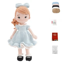 1 Set Häkelset für Anfänger - enthält Material und Anleitungen um ein süßes blaues Kleid für ein kleines Mädchen zu erstellen, Do-It-Yourself Bastel-Set mit Video-Tutorials Schritt-für-Schritt, ideal für Erwachsene als Einstieg ins Stricken - Verschiedenfarbig - Übersicht 7