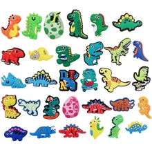 6/31pcs/Set Cartoon Casual PVC Shoe Decoration Dinosaur Shoe Charms For Summer Gift For Man