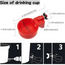 Dispensador automático de agua - Bebedero automático premium de PP con detención automática para aves de corral, duradero, fácil de instalar, ideal para aves de corral, patos y aves (con taladro) [Bebedero automático para pollos] Paquete de tazas para alimentar pavos. Incluye taza de bebida automática para aves de corral + tuercas, fácil de instalar. ¡Su paquete tiene instrucciones que son extremadamente fáciles!