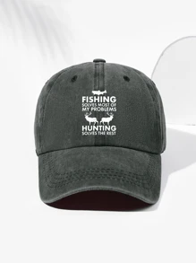 1 Stück Unisex Retro Hirsch & Buchstaben Bedruckter Baseballcap, atmungsaktiv, minimalistisches, personalisiertes Design geeignet für Outdoor-Sport, Wandern, Alltag, verstellbare Größe, modisches vielseitiges Geschenk für Feiertage