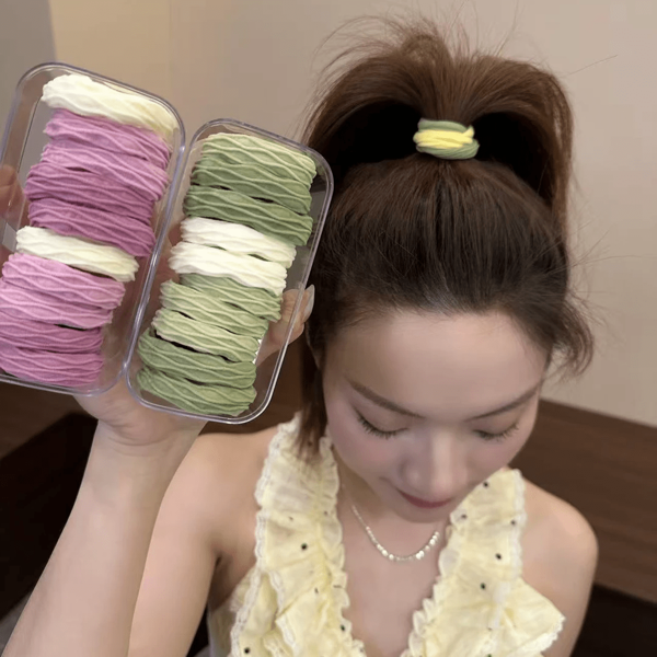 20pcs Random Floral Pattern Super Soft High Elasticity Durable Hair Ties, Hair Scrunchies, Hair Ropes (The Box Is A Prop For Photography)
