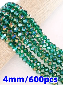 Confezione di perline distanziali sfaccettate in vetro di cristallo d'Austria con sfumatura color champagne da 4/6/8 mm, perline a rondella per la realizzazione di gioielli, braccialetti, collane, orecchini e accessori fai-da-te