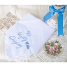 Local Delivery- Ladies Embroidery Cotton White Handkerchiefs Lace Wedding Hankies - C-12件 - 查看 4