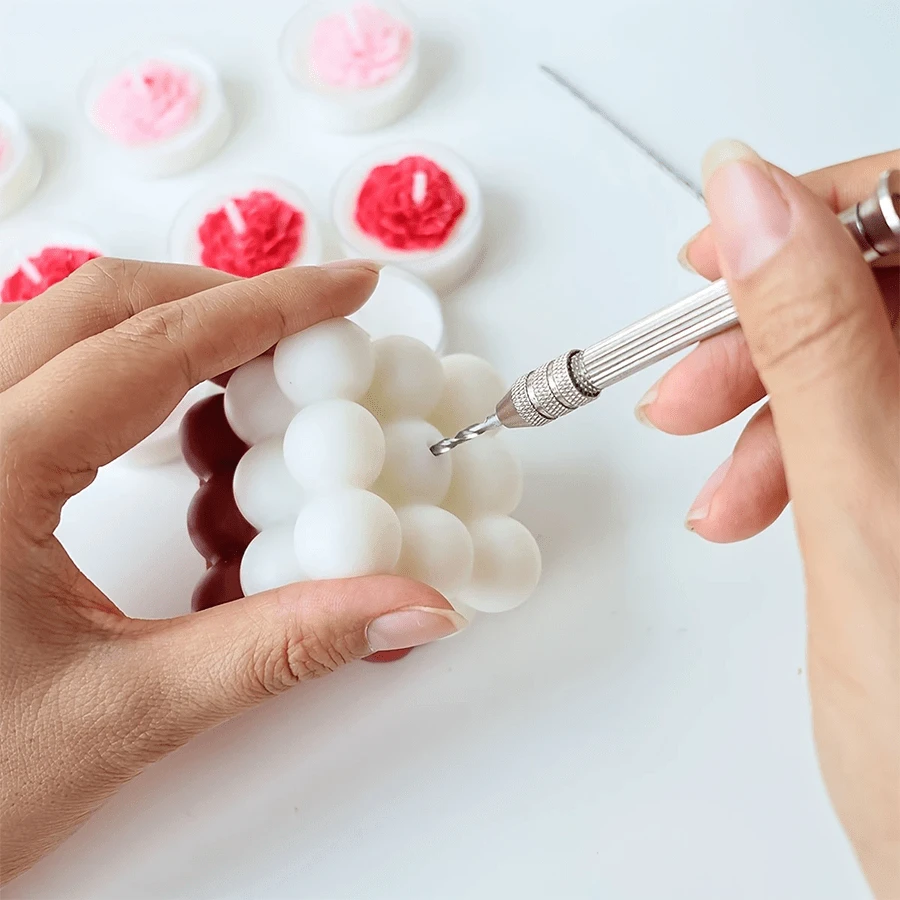 Bohrwerkzeug mit 2 verschiedenen Längen an Bohraufsätzen, perfekt für Kerzen, unerlässlich für Kerzenliebhaber, vielseitig und praktisch einsetzbar, wiederverwendbar