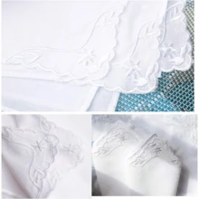 Local Delivery- Ladies Embroidery Cotton White Handkerchiefs Lace Wedding Hankies - Heart-3pcs - View 3