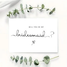 1pc "Will You Be My Bridesmaid?" Card, Bridesmaid Wedding Card, Elegant Card To Give To Best Friend - Multicolor - View 10