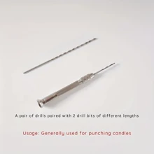 Bohrwerkzeug mit 2 verschiedenen Längen an Bohraufsätzen, perfekt für Kerzen, unerlässlich für Kerzenliebhaber, vielseitig und praktisch einsetzbar, wiederverwendbar