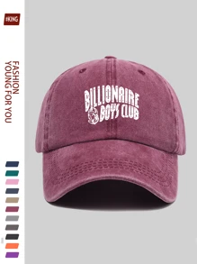 1pc Adjustable Casual Truck Cap With Amusing Artistic Print, Breathable & Comfortable, Featuring "BILLIONAIRE BOYS CLUB" White Logo, Classic Retro Black Papa Hat, Unisex Street Hip-Hop Hat, Fashionable Vacation Sun Hat, Ideal Gift For Outdoor, Vacation, Sports, Beach, Father's Day, Mother's Day, Independence Day, Birthday, Holiday For Family And Friends