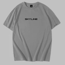 Shirt T-Shirt Premium Cotton Fast And Furious Sports Car Brian SKYLINE Unisex Streetwear Men New Arrival - 淺灰色 - 查看 2