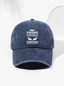 1 Stück Unisex Retro Hirsch & Buchstaben Bedruckter Baseballcap, atmungsaktiv, minimalistisches, personalisiertes Design geeignet für Outdoor-Sport, Wandern, Alltag, verstellbare Größe, modisches vielseitiges Geschenk für Feiertage