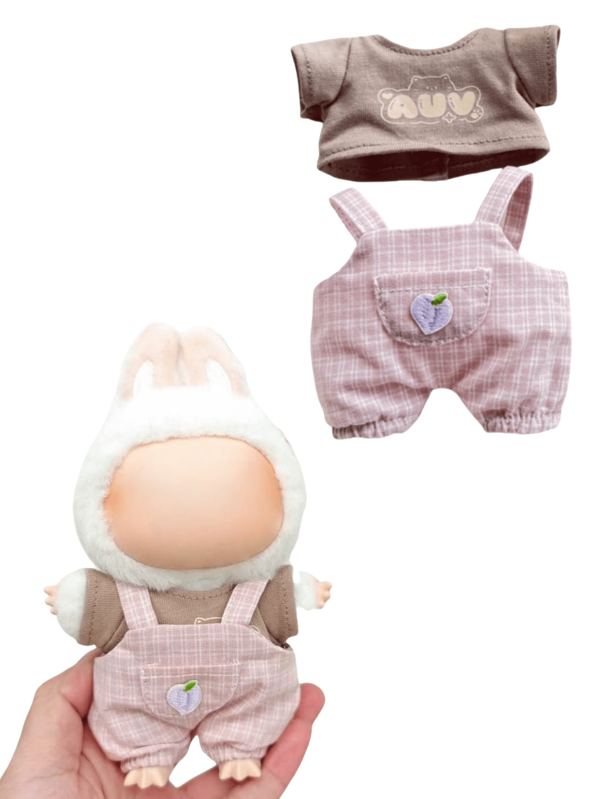 1 peça de roupa de boneca - macacão xadrez casual para festa sentada, bonecas de vinil da geração 1 ou 2, primavera/verão (apenas roupa)
