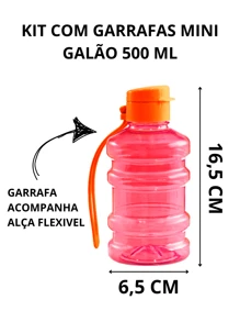 KIT 3 GARRAFA MINI GALÃO 350ml