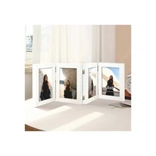 2pcs/3pcs/4pcs Elegant Minimalist Hinged Picture Frames, Black/White Frame, Displays 4x6", 5x7" Photos, Suitable For Family Group Photos, Travel Memories, Ideal For Valentine's Day, Graduation, Christmas And Other Important Festivals (Photo Paper Included Randomly)