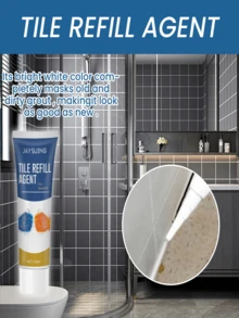 1 件浴室地砖填缝剂，防水防霉地砖填缝剂，适用于家庭厨房和浴室庭院厕所浴室密封胶 - 白色 - 查看 4