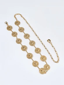 1 Peça Corrente de Cintura de Metal para Mulheres, Adequada para Looks Casuais Diários no Outono, Halloween