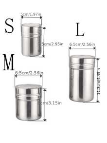 2 件装不锈钢糖粉摇晃器带盖掸子，不锈钢粉末摇晃器，糖分配器细网摇晃器粉末罐适用于小苏打可可玉米淀粉咖啡面粉等摇晃器筛子分配器掸子容器不锈钢适用于肉桂粉糖粉玉米淀粉等糖粉摇晃器，糖粉分配器掸子面粉分配器烘焙用品，厨房用品 - 彩色 - 查看 12