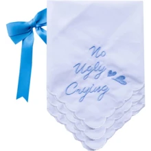 Local Delivery- Ladies Embroidery Cotton White Handkerchiefs Lace Wedding Hankies - J01-no Khóc Xấu Xí 3 cái - Xem 1