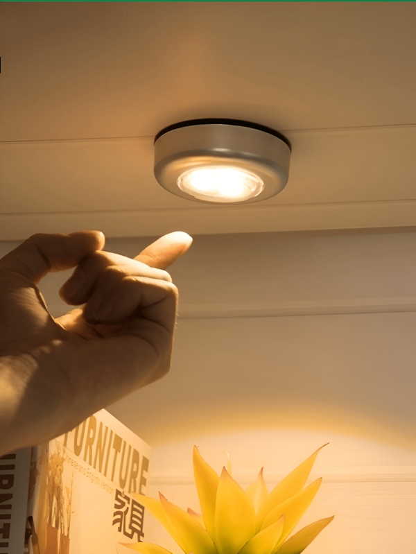 1 pieza Luz de armario LED, funciona con pilas AAA, fácil instalación, portátil; luz de gabinete ahorradora de energía apta para escaleras, pasillos, armarios, vestidores, cocinas, gabinetes, paredes, dormitorios, baños, viajes, campamento