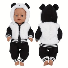 Cute Panda Doll Costumes, Doll Accessories, Suitable For 36-45Cm Dolls And 14-18-Inch Reborn Dolls, Baby Dolls, The Best Holiday Gift (Excluding Dolls)