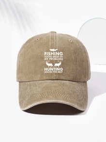1 Stück Unisex Retro Hirsch & Buchstaben Bedruckter Baseballcap, atmungsaktiv, minimalistisches, personalisiertes Design geeignet für Outdoor-Sport, Wandern, Alltag, verstellbare Größe, modisches vielseitiges Geschenk für Feiertage