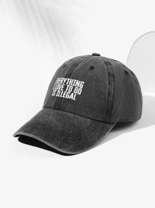 1 Stück Unisex EVERYTHING Buchstaben Muster Retro Baseballkappe, atmungsaktiv, geeignet für Outdoor Sport, Wandern, Alltagskleidung, verstellbar, modisch, vielseitig, Geschenk für Feiertag
