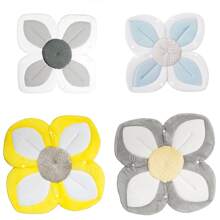 INS Nordic Home 1 pièce Tapis de bain en forme de fleur à 4 pétales avec feuille à bouton-pression, convient aux nouveau-nés de 0 à 6 mois et plus, tapis de bain pour bébé lavable en machine