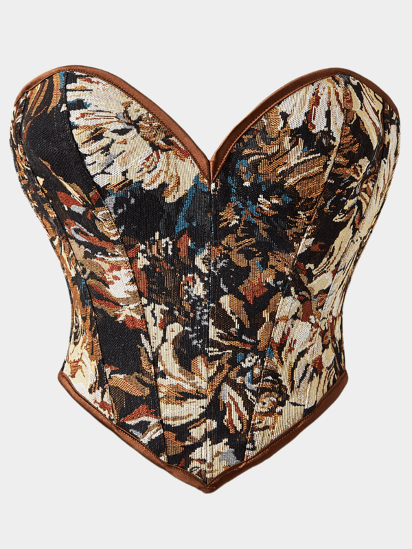 Rückenfrei Bandeau Crop Top im Retro-Stil für Damen, figurbetonende Bluse im Korsett-Stil, schlank machend, sexy, passend für Silvester Party, Valentinstag, Feiertags-Anlässe