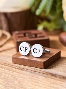 Personalized Tie Clip Gift Box, Personalized Cufflinks, Personalized Initial, Engraved Wedding Cufflinks, Customized Tie Clip Set, Groomsman Gift, Father's Day Gift, Husband Gift, Groomsman Proposal Gift - Multicolor - View 3