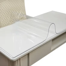 Pvc透明桌布,防水防油柔軟玻璃保護墊,適用於餐桌、電視機柜、咖啡桌等 - 無色 - 查看 7