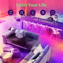 NBBUFF 3.28ft-100ft Led Strip Lights For Room Decor, Change Color In Sync With Music,With 44key Remote And App Control,With Timing Setting,USB Powered For Bedroom,Living Room,Ceiling,Game Rooms,Kitchen,Party Decor,Holiday Gifts