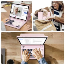 Tastatură Bluetooth wireless detașabilă (150mAh) cu slot pentru stilou, carcasă cu tastatură pentru Samsung Galaxy Tab și iPad, Redm iPad SE