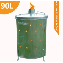 Crystals Large 90Ltr Incinerator For Garden Burning Rubbish Trash Paper - Galvanised Metal - Default - View 4