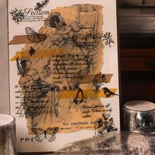 Vintage Transparent PET Tapes Stickers Embelishment Stickers DIY Scrapbooking Planners Decor Junk Journal Collage Tapes Stickers, School Supplies,Back To School