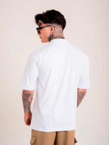 DMUNIZ Oversized Streetwear Basic Turtleneck Gym T-Shirt Dmz002 - 白色 - 查看 3