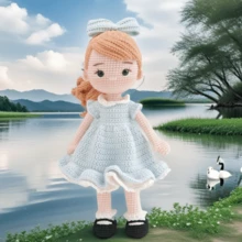 1 Set Häkelset für Anfänger - enthält Material und Anleitungen um ein süßes blaues Kleid für ein kleines Mädchen zu erstellen, Do-It-Yourself Bastel-Set mit Video-Tutorials Schritt-für-Schritt, ideal für Erwachsene als Einstieg ins Stricken - Verschiedenfarbig - Übersicht 5
