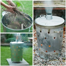 Crystals Large 90Ltr Incinerator For Garden Burning Rubbish Trash Paper - Galvanised Metal - Default - View 7