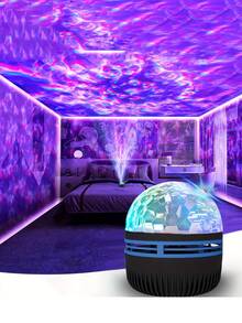 Ocean Wave Projector Night Light USB - Water Ripple Lamp With Remote, 16 Color Changing Starry Sky & Galaxy Effect, Mood Lighting For Bedroom Decor, Christmas Valentine Gifts, Party Home Theater Decorations - Black - View 6