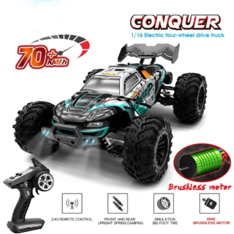 1:16 70KM/H 4WD RC Brushless Car With LED Remote Control Cars High Speed Drift Monster Truck For Adults For High-Speed Driving
