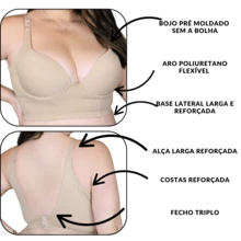 Sutiã Reforçado Plus Size Sutian Modelador De Fecho Triplo Lingerie Confortável Sustentação de Seios Bra Sutien Tamanho Grande Curvy  Simples    Casual-Confortável  Charme maduro - estilo moderno    Tecido    Acolchoado  Decote racer  Sem usar    Lanferie plus size plusaise - Azul bebê - Visão 3