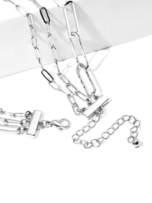 Fashionable Multi-Layer Metal Necklace, Suitable For Women's Daily Wear