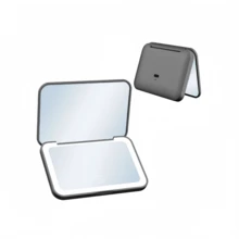 Espelho de Maquiagem LED, Mini Espelho de Maquiagem LED Portátil, Espelho de Maquiagem de Mesa com Lâmpada LED Recarregável por USB, Espelho de Maquiagem de Viagem, Espelho Dobrável, Ideal para Penteadeira ou Dormitório, 3 Modos de Iluminação - Branco, Natural, Quente, Brilho Ajustável, Espelho de Maquiagem de Mesa Dobrável Recarregável por USB, Espelho de Maquiagem Portátil Dobrável, Ideal para Dormitório, Viagens, Maquiagem, Escritório, Quarto, Melhor Presente para Mulheres