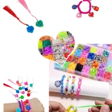 32色橡皮筋编织套装，DIY橡皮筋手链套装，适用于40、36、28、24、15格编织，可用于制作手链、礼品和工艺品 - 盒裝3 - 查看 8