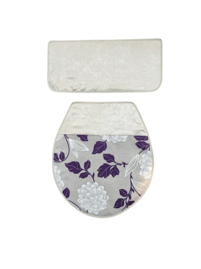 Juego baño tela decoración funda wc set accesorios protección asiento tejidos suaves lavables compatible múltiples estilos baños elegancia funcionalidad