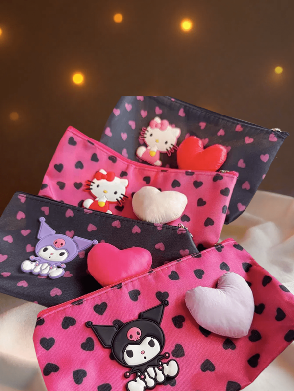 Sanrio Sanrio 三丽鸥可爱公主铅笔袋零钱包、小包零钱包 ekuromi 包、Hello Kitty Kuromi 包、Hello Kitty 书包、Melody 包、Hello Kitty 零钱包、返校、学校用品、铅笔盒、铅笔袋、书包