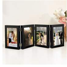 2pcs/3pcs/4pcs Elegant Minimalist Hinged Picture Frames, Black/White Frame, Displays 4x6", 5x7" Photos, Suitable For Family Group Photos, Travel Memories, Ideal For Valentine's Day, Graduation, Christmas And Other Important Festivals (Photo Paper Included Randomly)